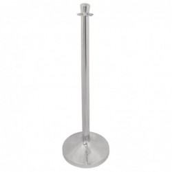 Poteau d accueil en acier inoxydable Bolero chromé à tête plate S653 Bolero