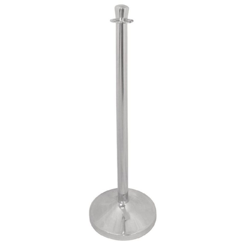 Poteau d accueil en acier inoxydable Bolero chromé à tête plate S653 Bolero Poteau d accueil en acier inoxydable Bolero chromé à tête plate S653 Bolero