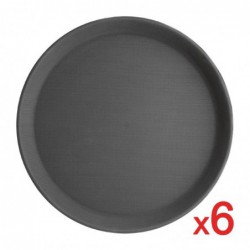 Offre spéciale : Lot de 6 plateaux ronds antidérapants en polypropylène Olympia Kristallon S658 Olympia