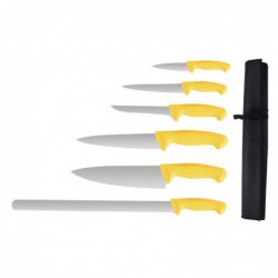 Ensemble 6 pièces manche jaune et étui Vogue S852 Vogue