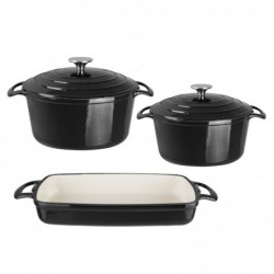 Ensemble 3 pièces cocottes et plat à rôtir en fonte Vogue Cook Like A Pro   SA620 Vogue