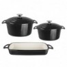 Ensemble 3 pièces cocottes et plat à rôtir en fonte Vogue Cook Like A Pro   SA620 Vogue