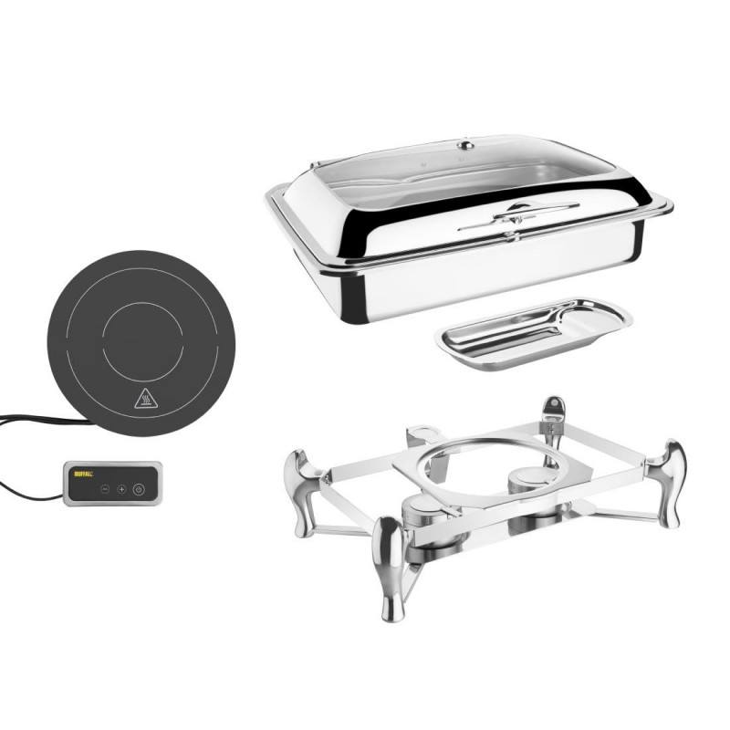 Ensemble chafing dish induction Olympia GN 1/1 avec support SA648 Olympia Ensemble chafing dish induction Olympia GN 1/1 avec support SA648 Olympia