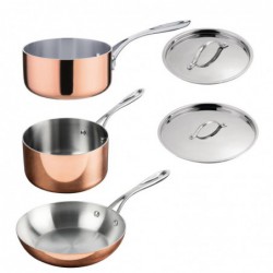 Batterie de cuisine en cuivre triple parois 3 pièces Vogue Cook Like A Pro SA655 Vogue