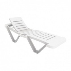 Chaises longues en polypropylène blanches Resol (lot de 4) SA678 Sans Marque