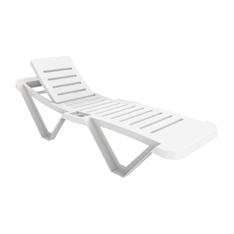 Chaises longues en polypropylène blanches Resol (lot de 4) SA678 Sans Marque Chaises longues en polypropylène blanches Resol (lot de 4) SA678 Sans Marque