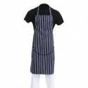 Tablier bavette avec poche Whites rayé marine et blanc A535 Whites Chefs Clothing