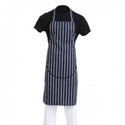 Tablier bavette avec poche Whites rayé marine et blanc A535 Whites Chefs Clothing