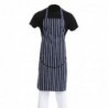 Tablier bavette avec poche Whites rayé marine et blanc A535 Whites Chefs Clothing