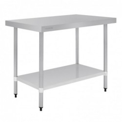 Table de préparation sans rebord en acier inoxydable Vogue 1200 x 600mm T376 Vogue
