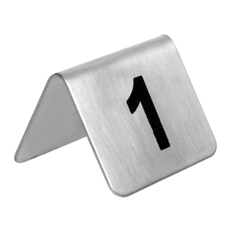 Lot de numéros de table en acier inoxydable Olympia 1-10 (Lot de 10) U046 Olympia Lot de numéros de table en acier inoxydable Olympia 1-10 (Lot de 10) U046 Olympia