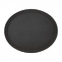 Plateau ovale antidérapant en polypropylène noir Olympia Kristallon 685mm C162 Olympia