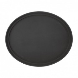 Plateau ovale antidérapant en polypropylène noir Olympia Kristallon 685mm C162 Olympia