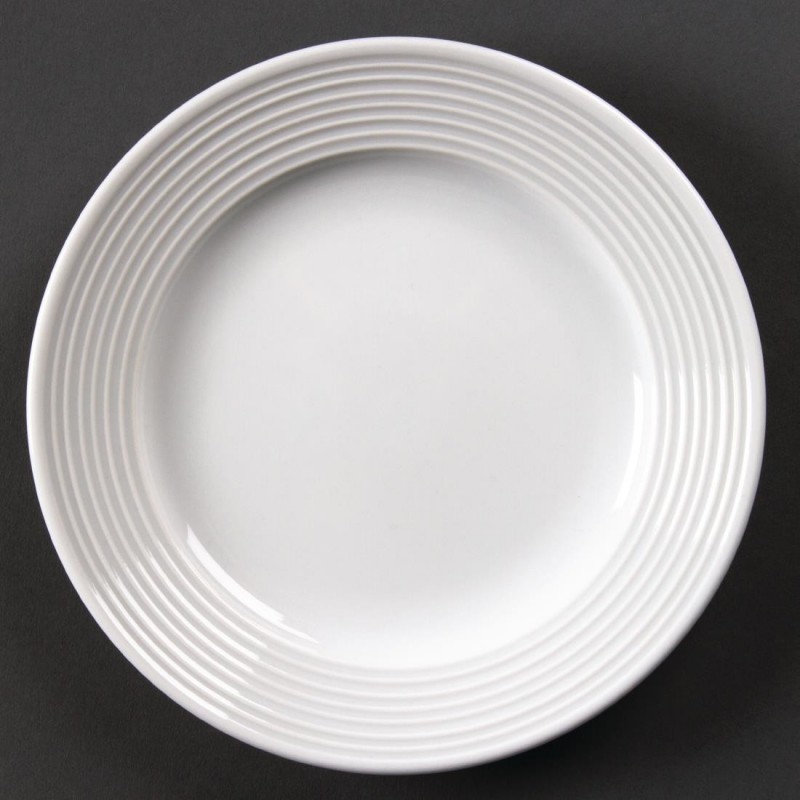 Assiettes à bord large Olympia Linear 150mm (Lot de 12) U089 Olympia Assiettes à bord large Olympia Linear 150mm (Lot de 12) U089 Olympia