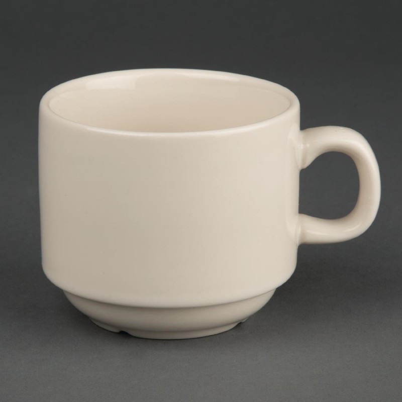 Tasse à thé empilable Ivory Olympia 206ml (Lot de 12) U106 Olympia Tasse à thé empilable Ivory Olympia 206ml (Lot de 12) U106 Olympia