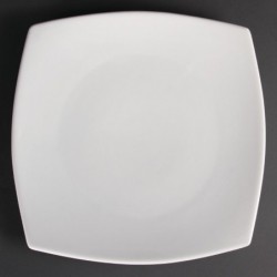Assiettes carrées bords arrondis blanches Olympia 305mm (Lot de 6) U172 Olympia