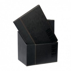 Porte-menus contemporains A4 noirs avec boîte de rangement (lot de 20) U266 Securit