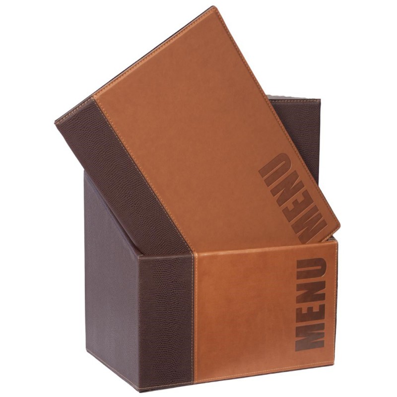 Coffret de protège-menus contemporains Securit A4 marron (Lot de 20) U268 Securit Coffret de protège-menus contemporains Securit A4 marron (Lot de 20) U268 Securit