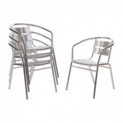 Fauteuils empilables en aluminium Bolero (Lot de 4) U419 Bolero
