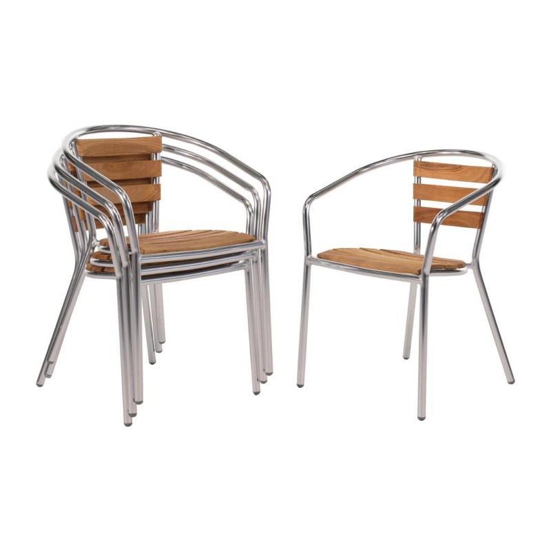 Fauteuils en frêne et aluminium Bolero 730mm (Lot de 4) U421 Bolero Fauteuils en frêne et aluminium Bolero 730mm (Lot de 4) U421 Bolero