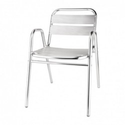 Fauteuils empilables en aluminium avec accoudoirs Bolero x4 U501 Bolero