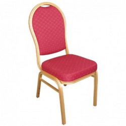Chaises de banquet en aluminium dossier arrondi Bolero rouges  (Lot de 4) U525 Bolero