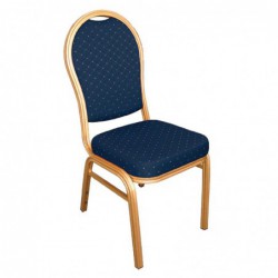 Chaises de banquet dossier arrondi Bolero bleues et dorées (lot de 4) U526 Bolero