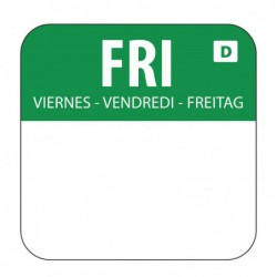 Etiquettes solubles pour aliments Hygiplas vendredi (Lot de 1000) U781 Hygiplas