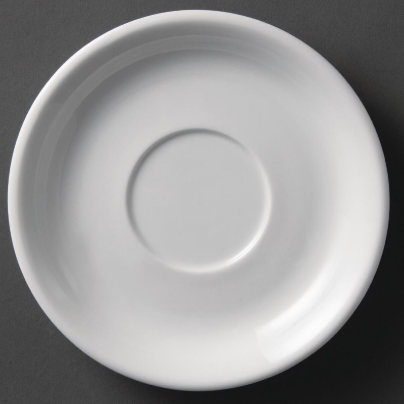 Soucoupes pour tasses à cappuccino blanches 180mm Olympia (Lot de 12) U828 Olympia Soucoupes pour tasses à cappuccino blanches 180mm Olympia (Lot de 12) U828 Olympia