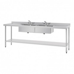 Evier en acier inoxydable Vogue - 2400 x 600mm U910 Vogue