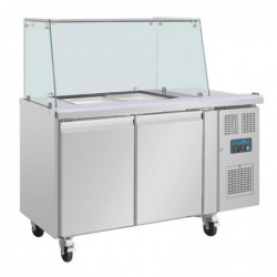 Comptoir à salade GN avec pare-haleine carré Polar Série U 2 portes UA017 Polar