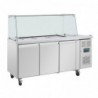 Comptoir à salade GN avec pare-haleine carré Polar Série U 3 portes UA018 Polar