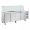 Comptoir à salade GN avec pare-haleine carré Polar Série U 4 portes UA019 Polar