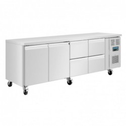 Table réfrigérée positive 2 portes 4 tiroirs Polar Série U 476L UA021 Polar