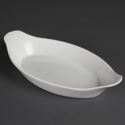 Plats ovales à oreilles blancs Olympia 290 x 166mm (Lot de 6) W411 Olympia