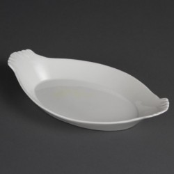 Plats ovales à oreilles blancs Olympia 320 x 177mm (Lot de 6) W423 Olympia