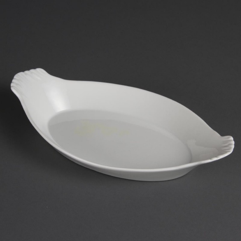 Plats ovales à oreilles blancs Olympia 320 x 177mm (Lot de 6) W423 Olympia Plats ovales à oreilles blancs Olympia 320 x 177mm (Lot de 6) W423 Olympia