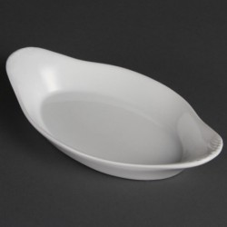 Plats ovales à oreilles blancs Olympia 230 x 130mm (Lot de 6) W427 Olympia