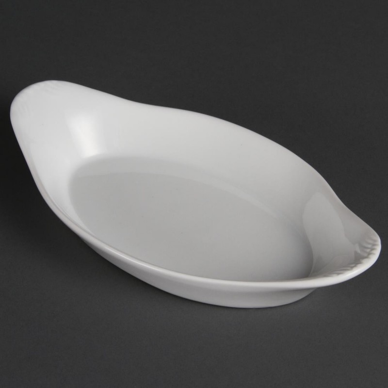 Plats ovales à oreilles blancs Olympia 230 x 130mm (Lot de 6) W427 Olympia Plats ovales à oreilles blancs Olympia 230 x 130mm (Lot de 6) W427 Olympia