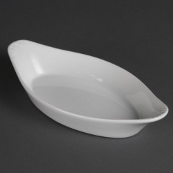 Plats ovales à oreilles blancs Olympia 253 x 140mm (Lot de 6) W440 Olympia