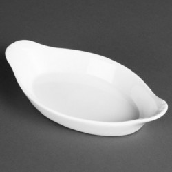 Plats ovales à oreilles blancs 204 x 115mm Olympia (Lot de 6) W441 Olympia