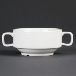 Bol à soupe avec anses blancs Olympia 115mm (Lot de 6) C239 Olympia