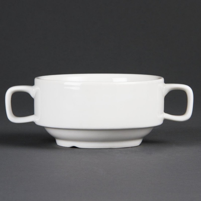 Bol à soupe avec anses blancs Olympia 115mm (Lot de 6) C239 Olympia Bol à soupe avec anses blancs Olympia 115mm (Lot de 6) C239 Olympia