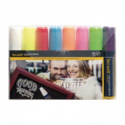 Lot de 8 marqueurs craie Securit Illumigraph 15mm Y998 Securit