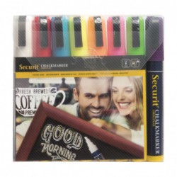 Feutres craie à encre liquide coloris assortis Securit 6mm (lot de 8) Y999 Securit