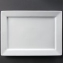 Plat de service rectangulaire à bord large Olympia Whiteware 400 x 295 mm C362 Olympia