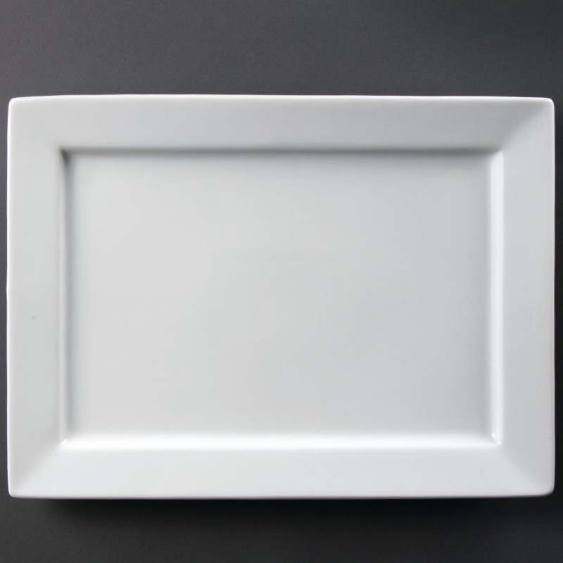 Plat de service rectangulaire à bord large Olympia Whiteware 400 x 295 mm C362 Olympia Plat de service rectangulaire à bord large Olympia Whiteware 400 x 295 mm C362 Olympia