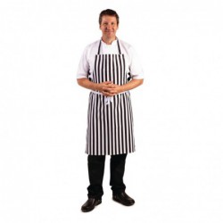 Tablier bavette Whites rayé noir et blanc A558 Whites Chefs Clothing