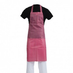 Tablier bavette déperlant Whites rouge et blanc A581 Whites Chefs Clothing